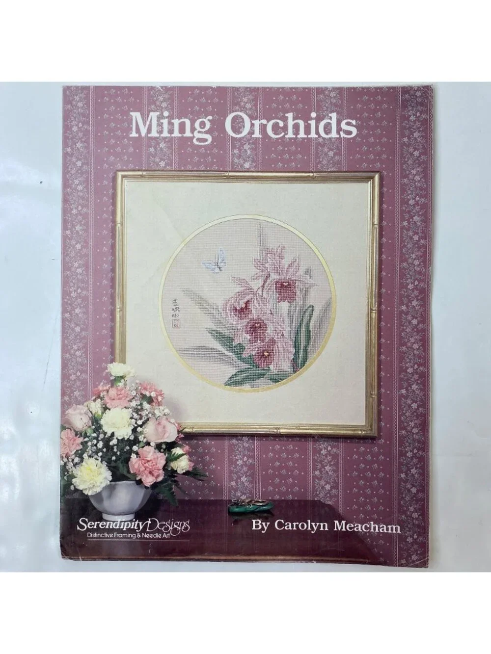 Ming Orchids Cross Stitch Pattern Carolyn Meacham Needlework Instruction Book